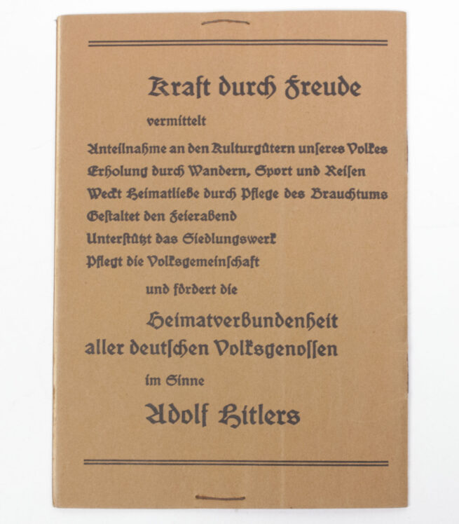 (Brochure) N.S. Gemeinschaft Kraft durch Freude - Liederbuch Gau Düsseldorf (19xx)