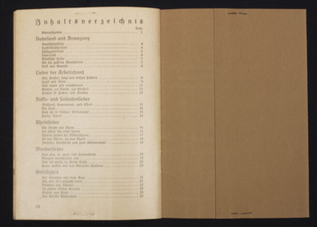 (Brochure) N.S. Gemeinschaft Kraft durch Freude - Liederbuch Gau Düsseldorf (19xx)