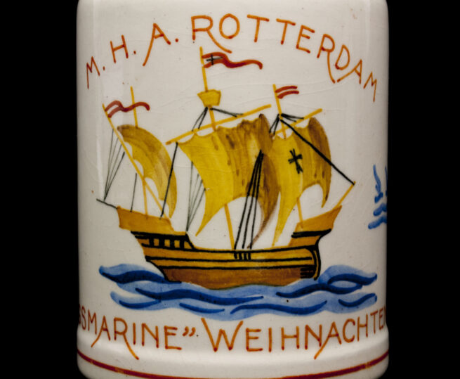 (Holland Kriegsmarine) Marine Hafen Abteilung Rotterdam Kriegsmarine Weihnachten 1941 beerstein (Maker Goedewagen Gouda) - Rare