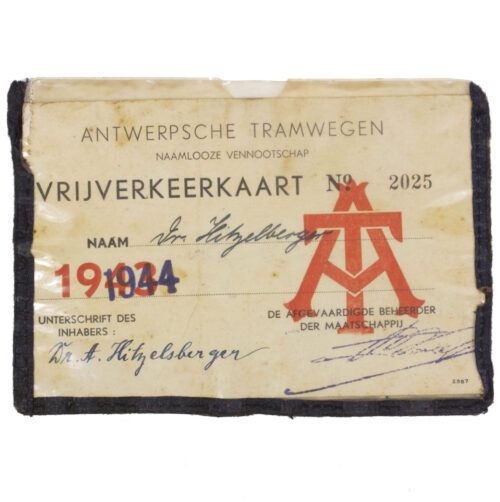 Belgium-WWII-Antwerpsche-Tramwegen-Vrijverkeerkaart-19431944-Ortskommandatur-Antwerpen