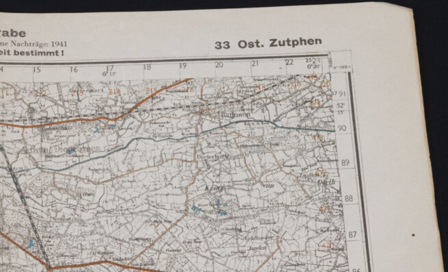 Deutsche Heereskarte Sonderausgabe 33. Ost. Zutphen (1941)