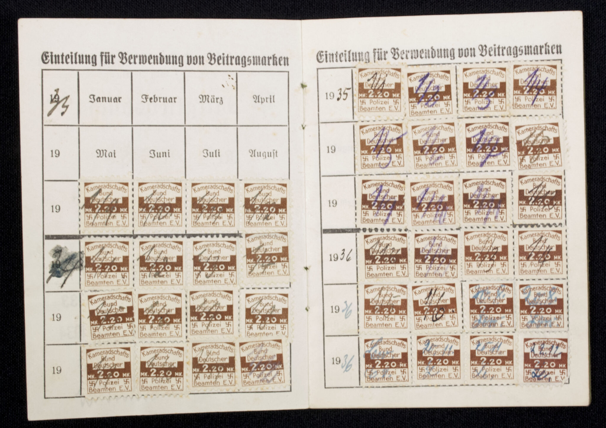 SA-group-with-SA-Leistungsbuch-Kameradschaftsbund-Deutscher-Polizeibeamten-Mitgliedsbuch-Citations-EK2-FEK-and-more