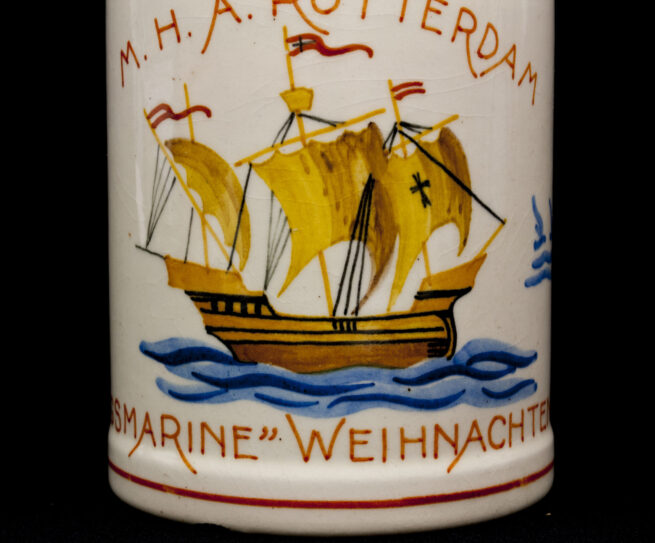 (Holland Kriegsmarine) Marine Hafen Abteilung Rotterdam Kriegsmarine Weihnachten 1941 beerstein (Maker Goedewagen Gouda) - Rare