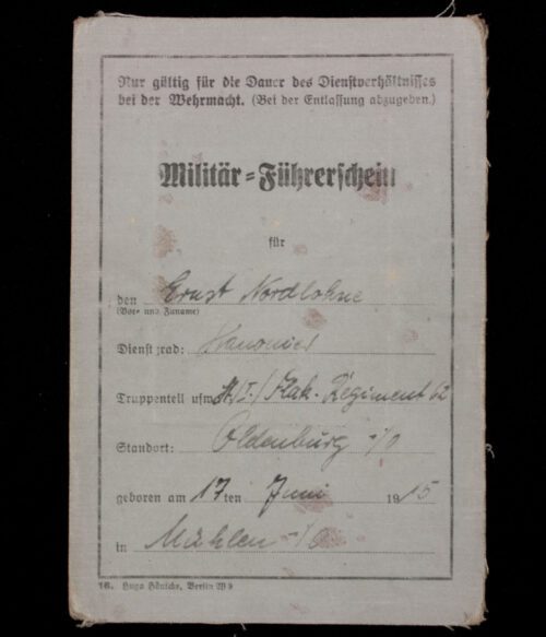 Militär-Fuhrerschein-Arbeitsdank-Mitgliedskarte