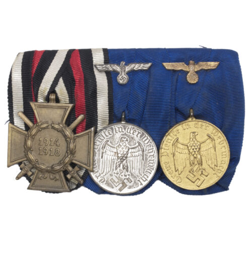 German WWII medalbar with FEK, Dienstauszeichnung 12 + 4 Jahre