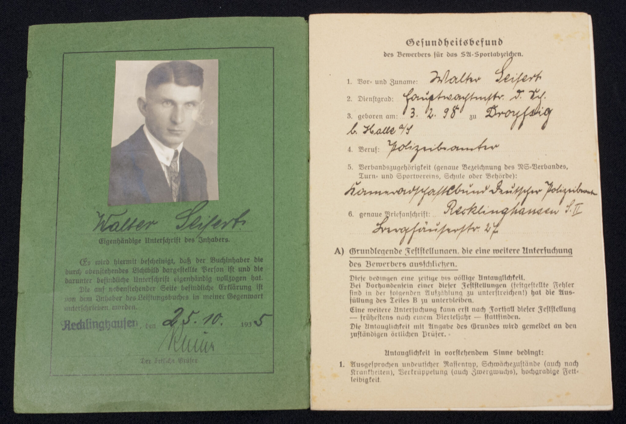 SA-group-with-SA-Leistungsbuch-Kameradschaftsbund-Deutscher-Polizeibeamten-Mitgliedsbuch-Citations-EK2-FEK-and-more