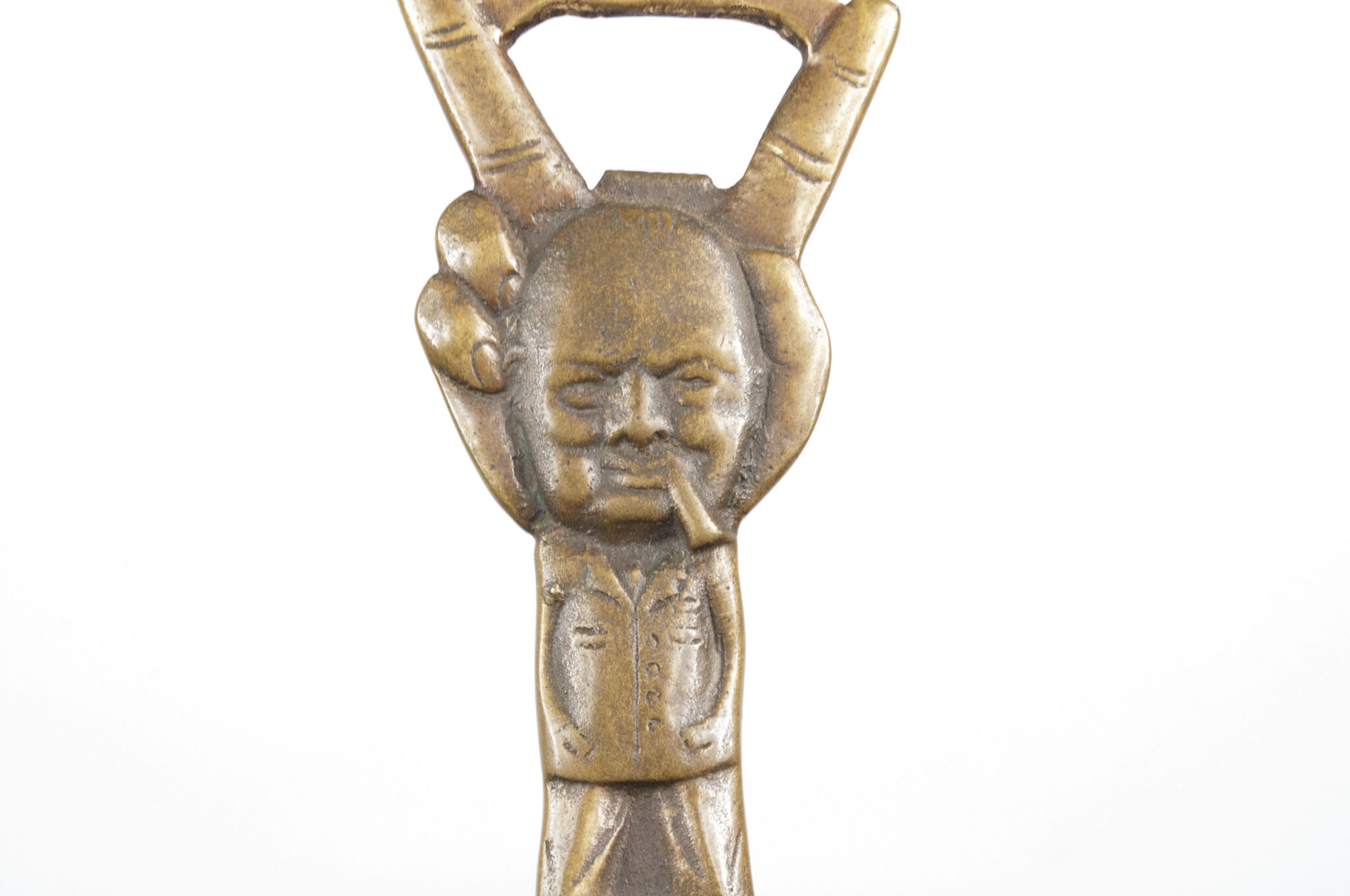 British liberation V Day 1945 bronze letter openerpaper knife with Churchill image