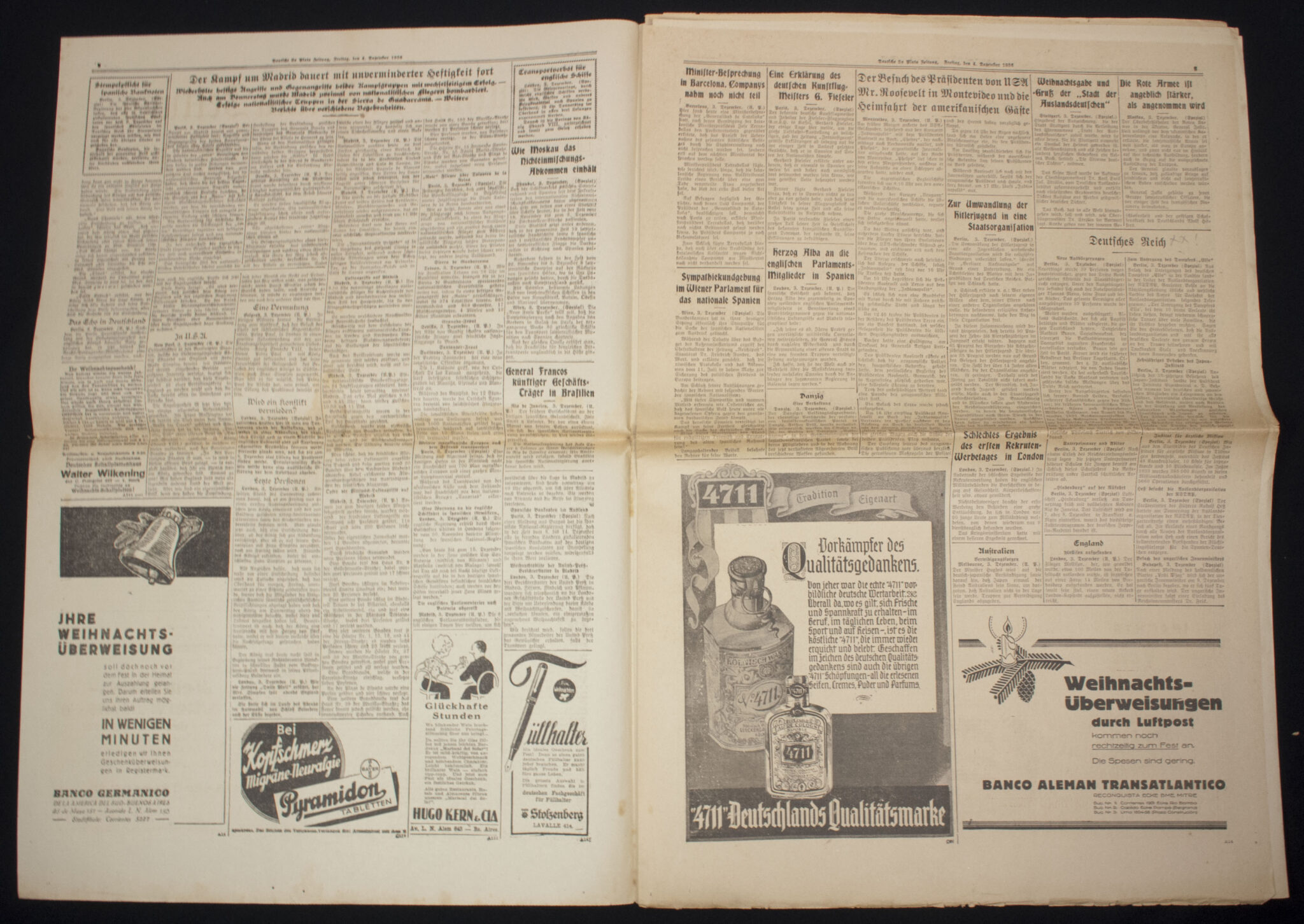 (Newspaper) Argentina – Deutsche La Plate Zeitung 4 Dezember 1936 ...