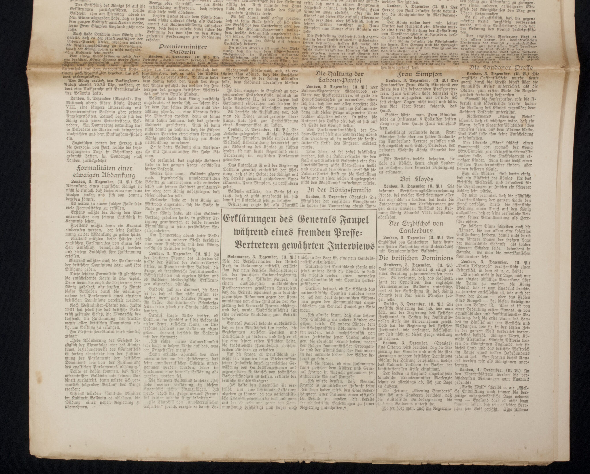 (Newspaper) Argentina - Deutsche La Plate Zeitung 4 Dezember 1936 - VERY RARE