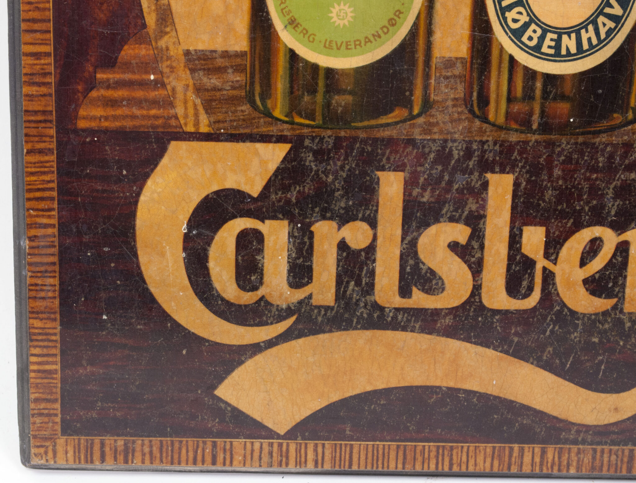(Denmark) Carlsberg Beer wall or pub shield with swastika's (1920's30's) - RARE
