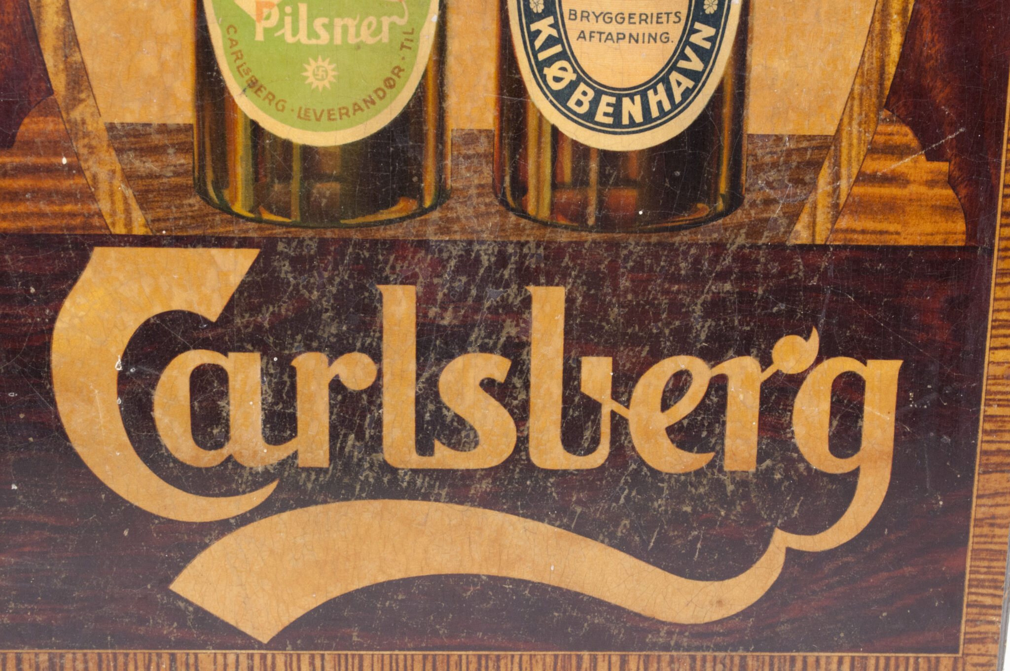 (Denmark) Carlsberg Beer wall or pub shield with swastika's (1920's30's) - RARE