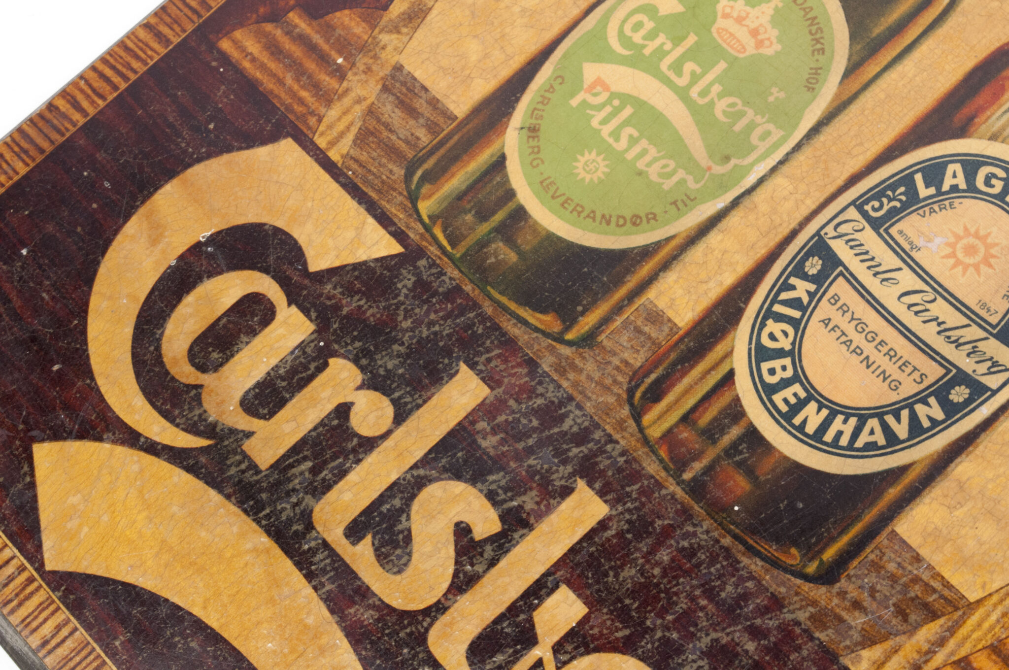 (Denmark) Carlsberg Beer wall or pub shield with swastika's (1920's30's) - RARE