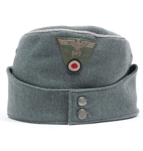 WH (Heer) officers privat issue moleskin sidecap with trapezoid insignia