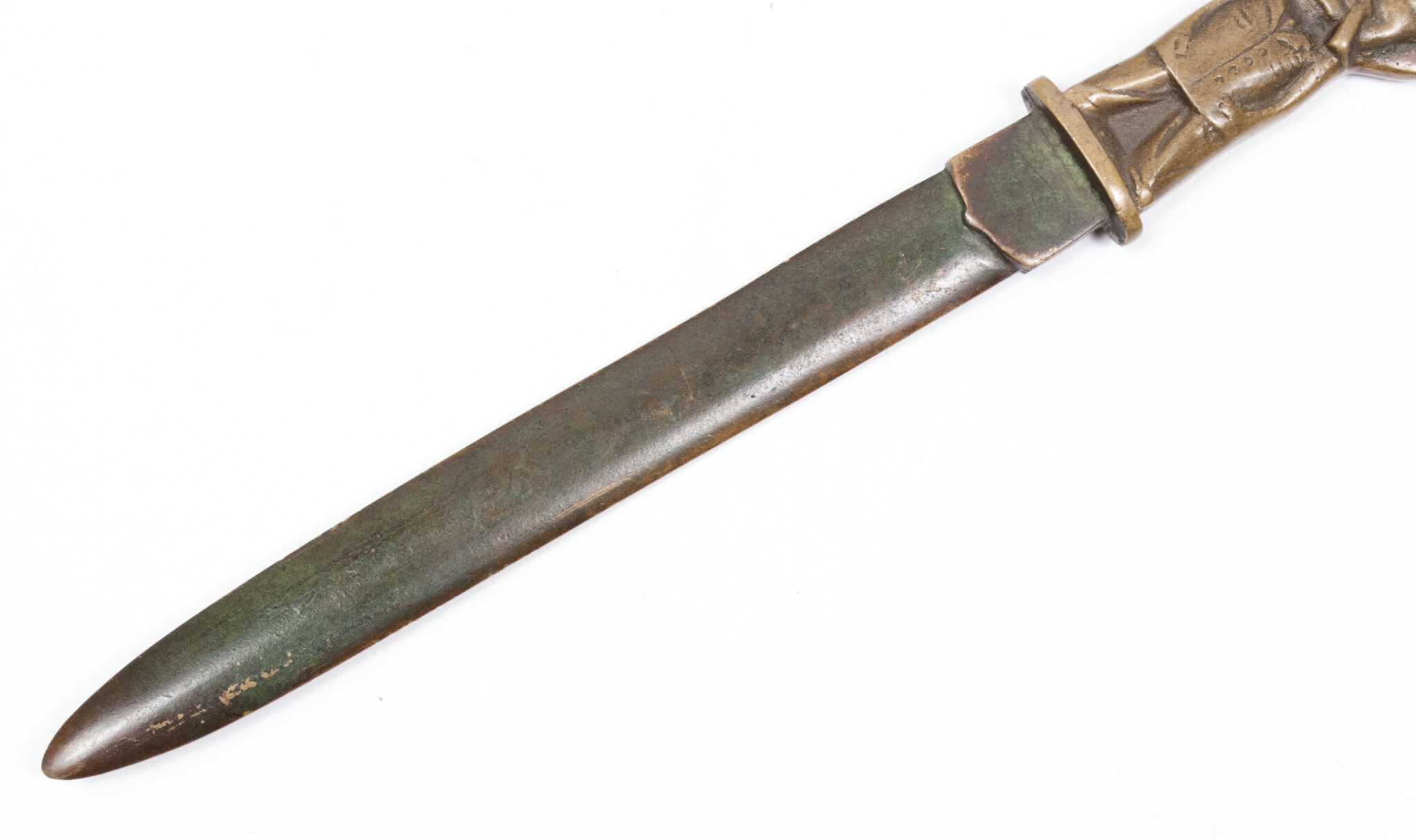 British liberation "V Day 1945" bronze letter opener/paper knife with Churchill image - Image 13