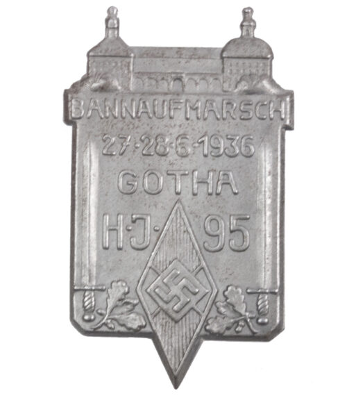 Hitlerjugend (HJ) Bannaufmarsch H.J. 95 Gotha 27.28.6.1936 abzeichen - Rare