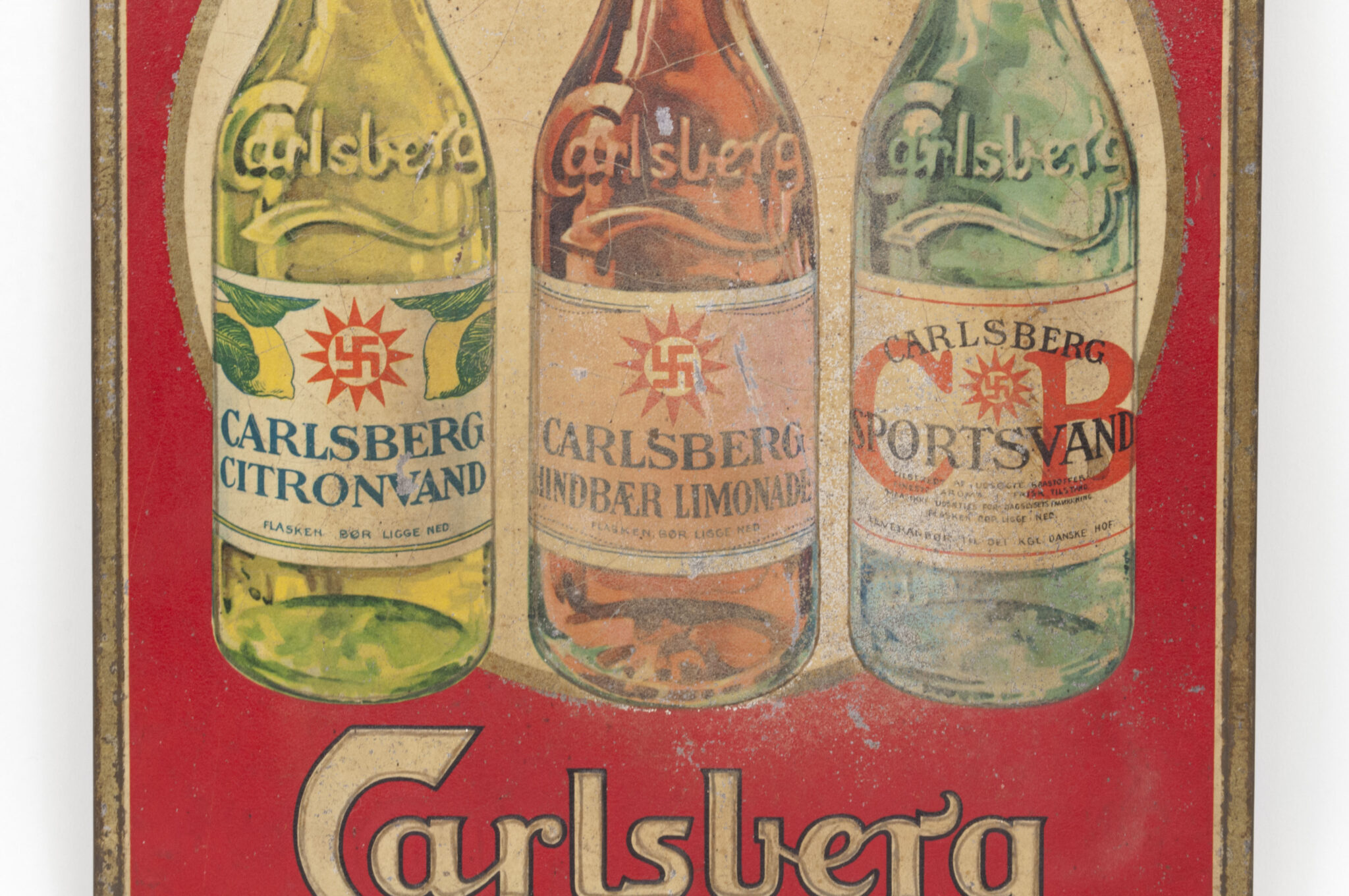 (Denmark) Carlsberg Beer wall or pub shield with swastika's (1920's30's) - RARE