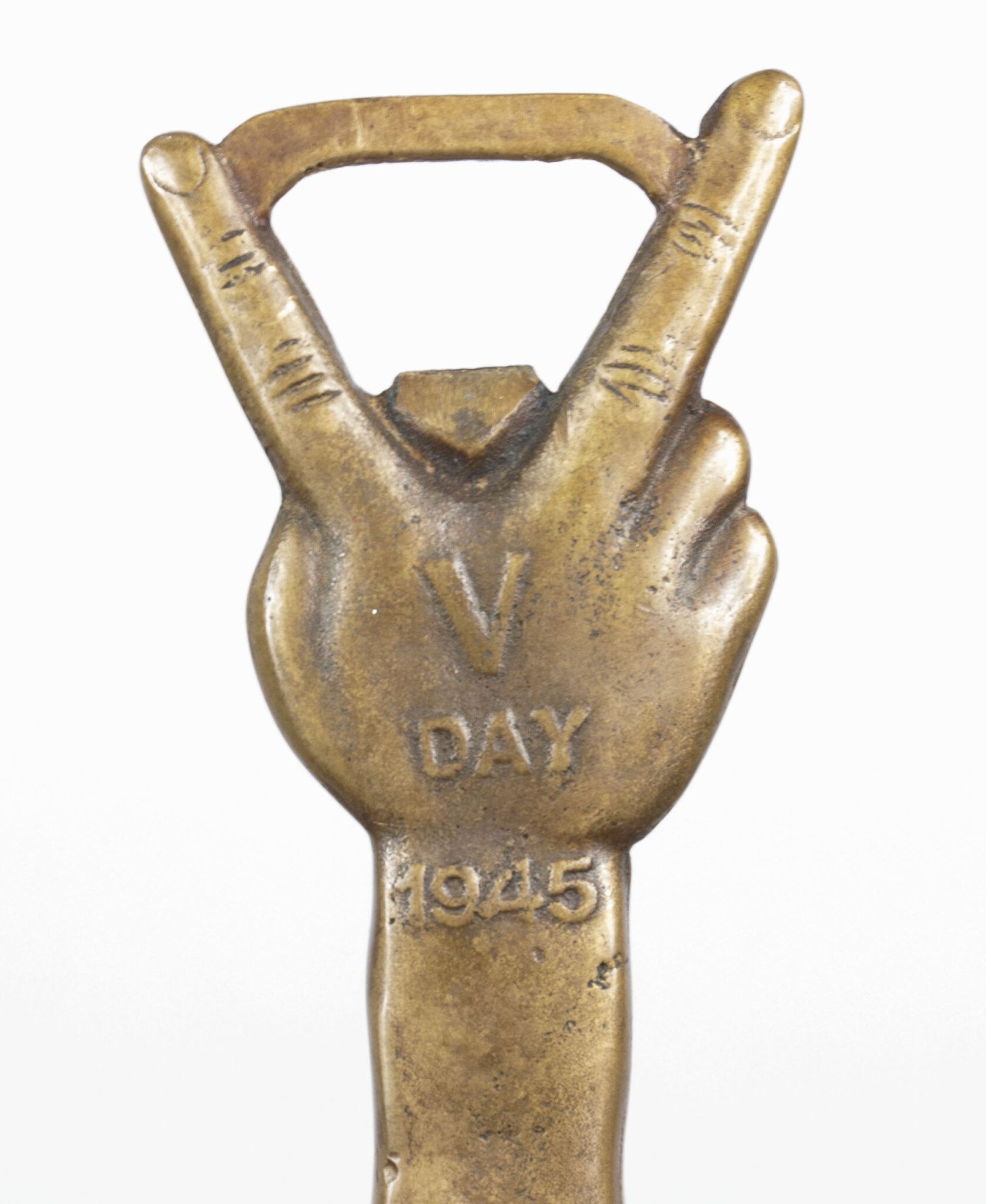 British liberation V Day 1945 bronze letter openerpaper knife with Churchill image