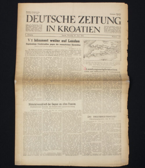(Newspaper) Deutsche Zeitung in Kroatien 1944