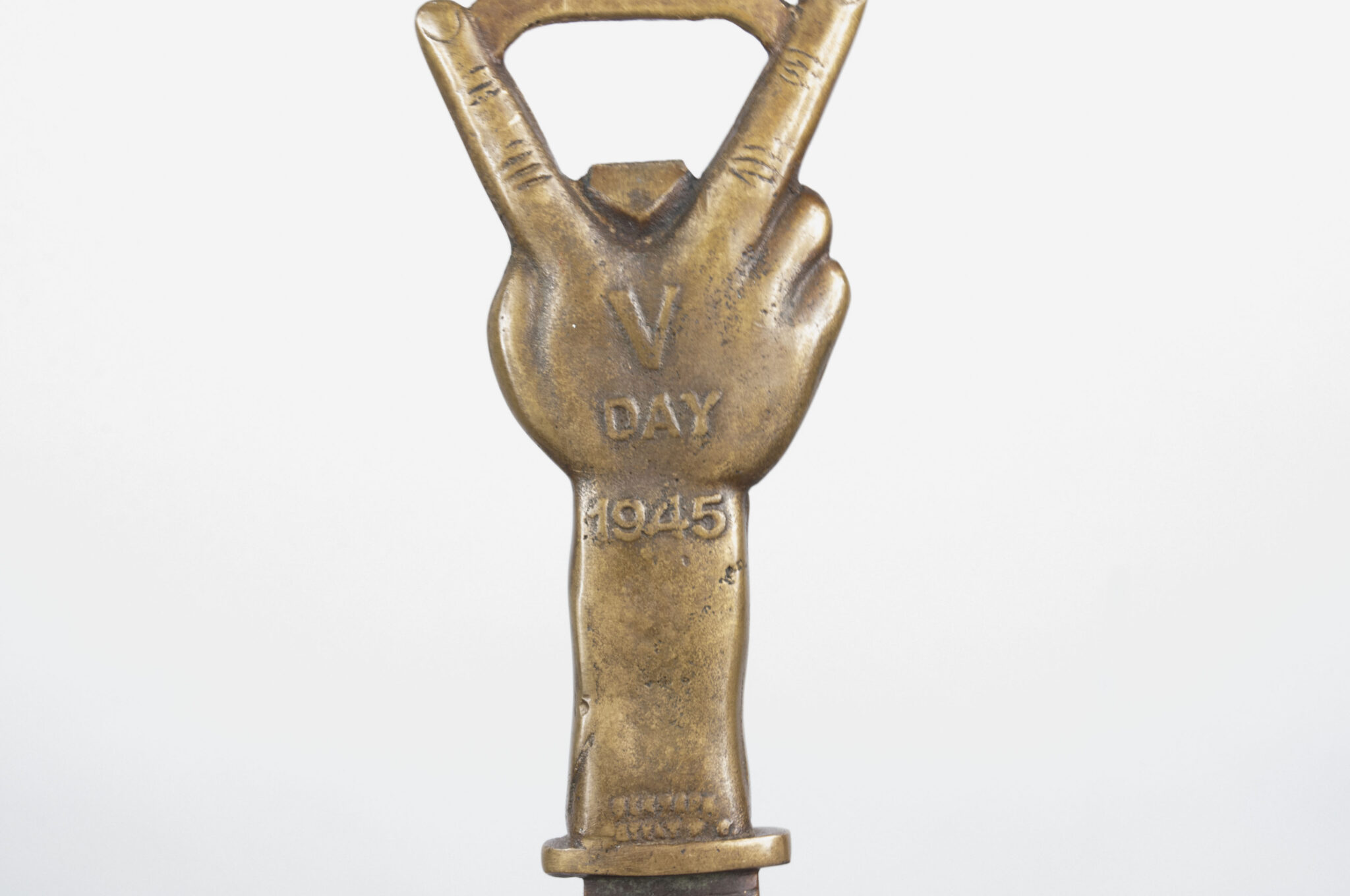 British liberation V Day 1945 bronze letter openerpaper knife with Churchill image