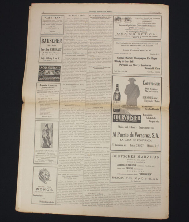 (Newspaper) Deutsche Zeitung von Mexico - 19. Dezember 1936 - Very rare