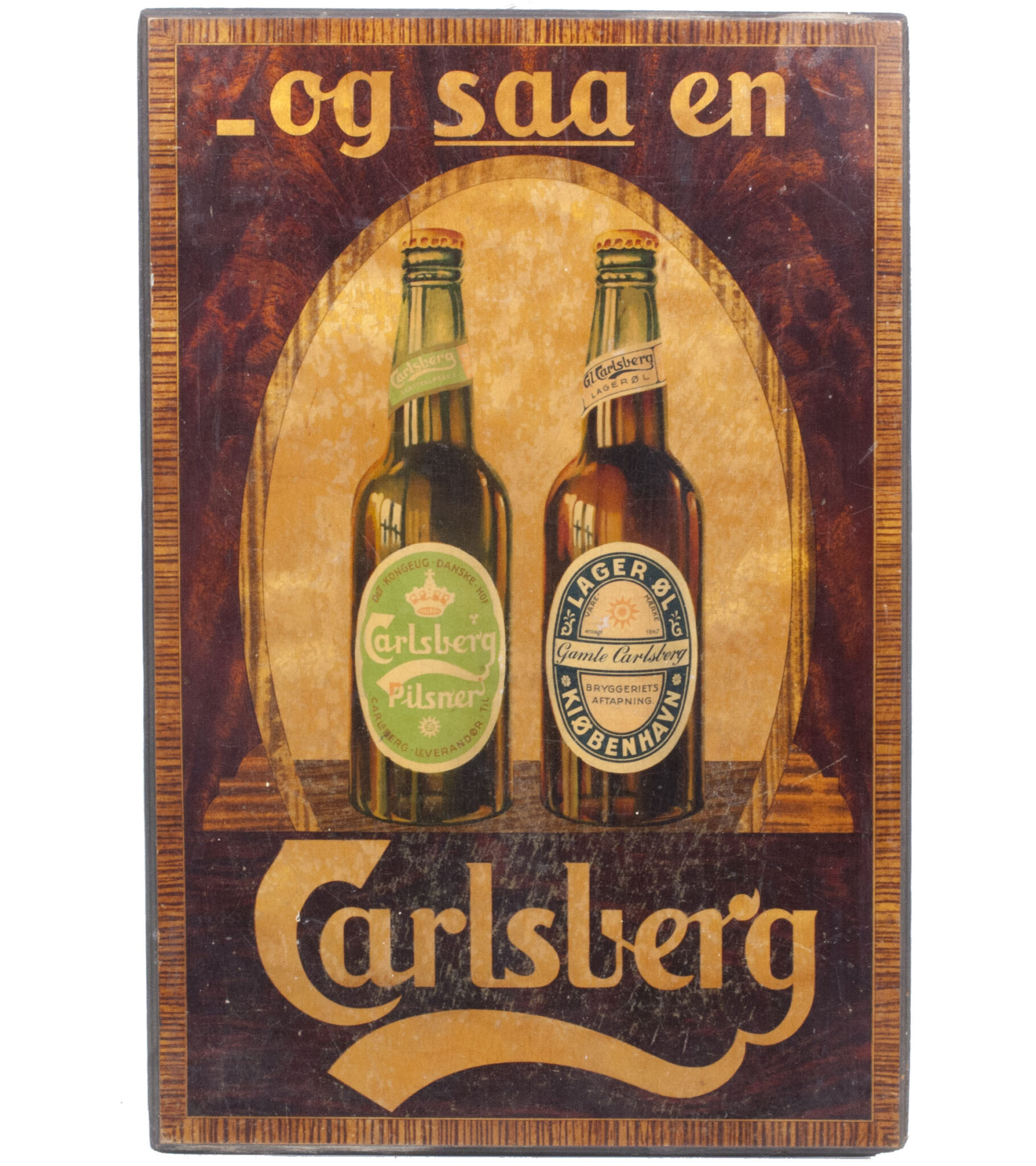 (Denmark) Carlsberg Beer wall or pub shield with swastika's (1920's30's) - RARE