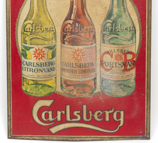 (Denmark) Carlsberg Beer wall or pub shield with swastika's (1920's30's) - RARE