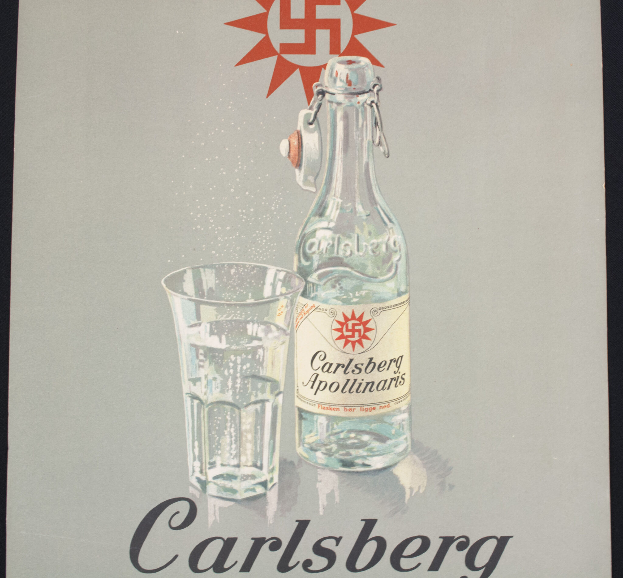 (Denmark) Carlsberg Beer wall or pub poster with swastika (1936) - RARE