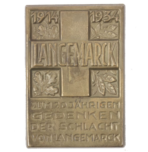 Zum 20 Jährigen Gedenken der Schlacht von Langemarck abzichen 1934