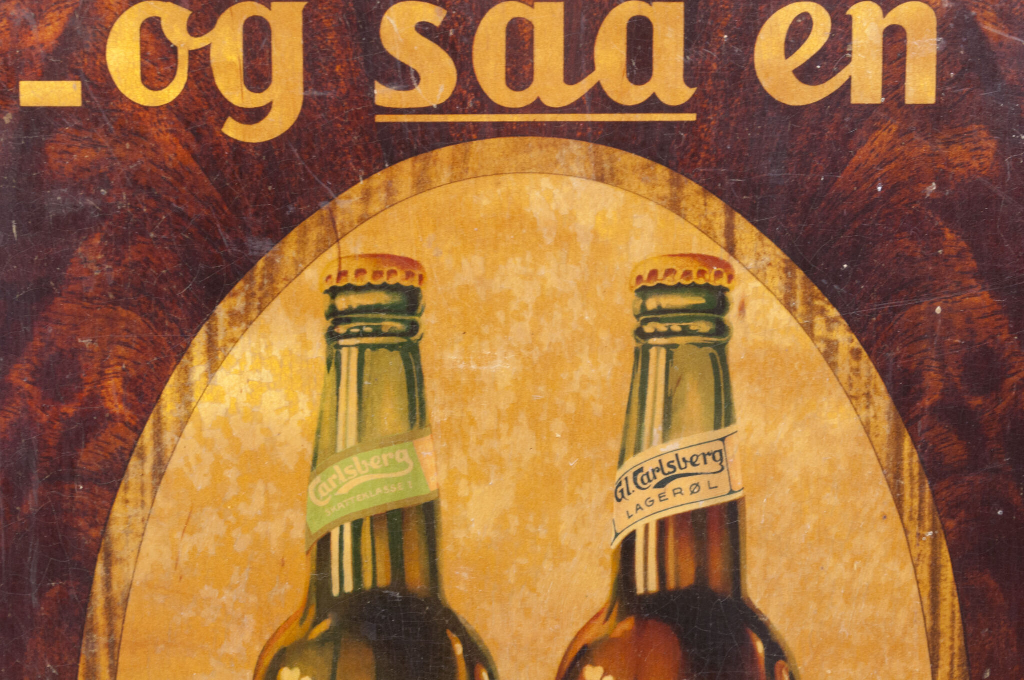 (Denmark) Carlsberg Beer wall or pub shield with swastika's (1920's30's) - RARE