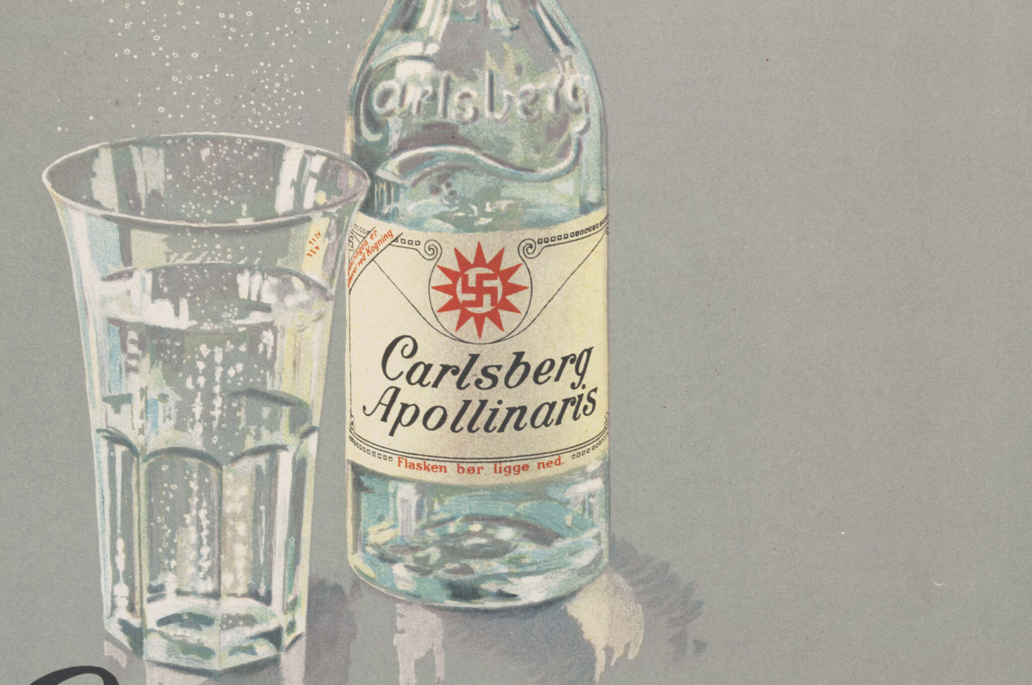 (Denmark) Carlsberg Beer wall or pub poster with swastika (1936) - RARE