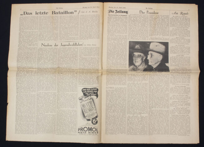 (Newspaper) Die Zeitung Londoner Deutsches Wochenblatt 20 April 1945