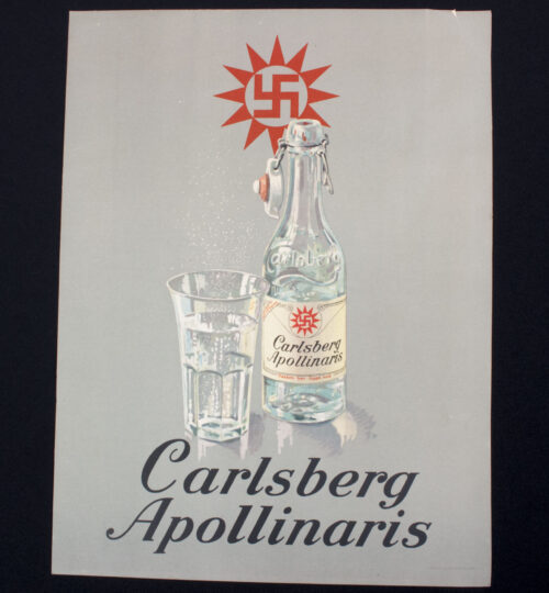 (Denmark) Carlsberg Beer wall or pub poster with swastika (1936) - RARE