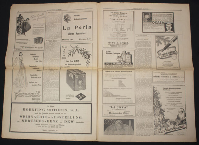 (Newspaper) Deutsche Zeitung von Mexico - 19. Dezember 1936 - Very rare