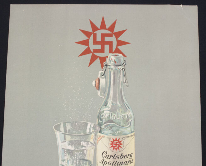 (Denmark) Carlsberg Beer wall or pub poster with swastika (1936) - RARE