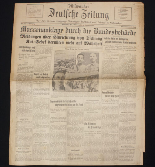 (Newspaper) Milwaukee Deutsche Zeitung - 16. Dezember 1936 - rare