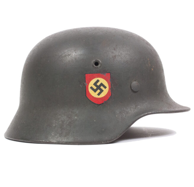 Early ET62 M35 Polizei double decal steel helmet