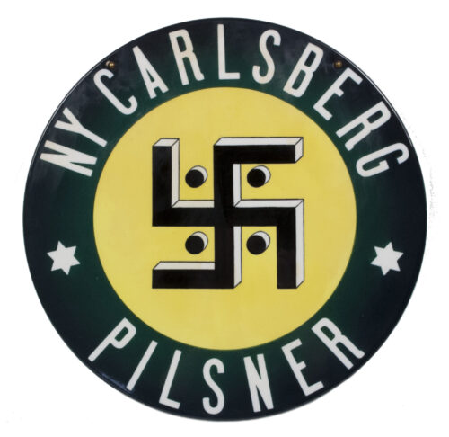 (Denmark) NY Carlsberg Pilsner porcelain (!) wallshield - Extremely rare