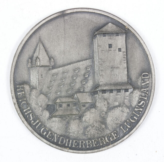 Hitlerjugend-HJ-Reichsparteitag-1938-plaque-Landesverband-FrankenReichsjugendherberge-Luginsland-etui