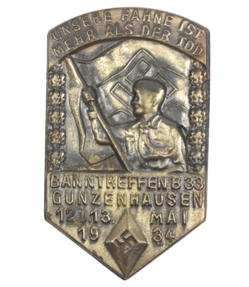 Hitlerjugend (HJ) Banntreffen B33 Gunzenhausen 12. u. 13. Mai 1934 abzeichen - RARE