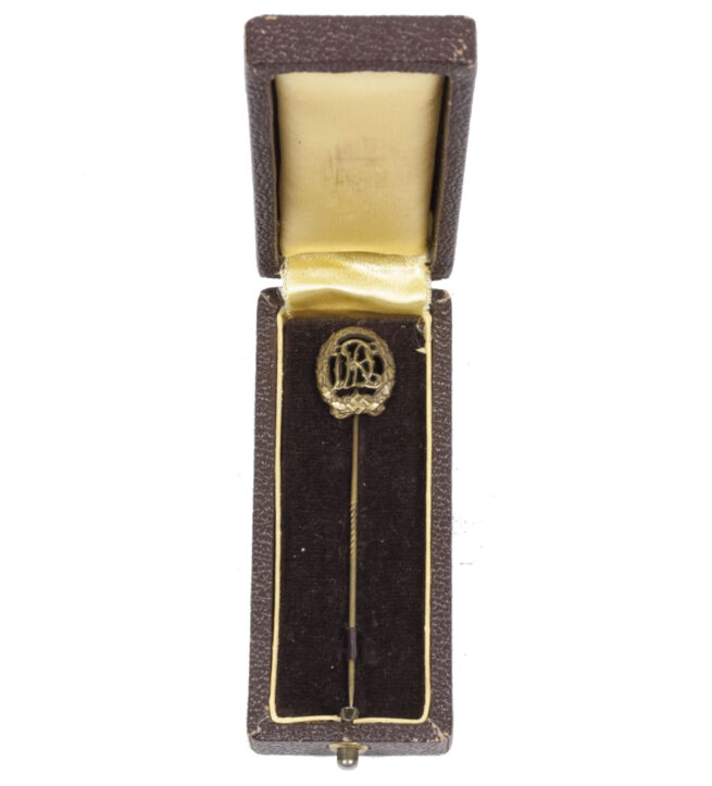 Deutsches Reichssportabzeichen (DRL) bronze miniature (Maker Wernstein Jena) + case