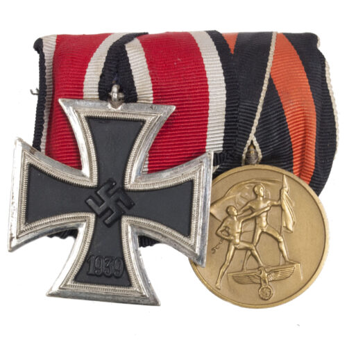German WWII medalbar with Ek2 + Sudetenland annexationmedal