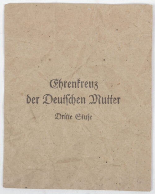 Mutterkreuz bronze + Tüte (Maker Wilhelm Deumer Lüdenscheid)