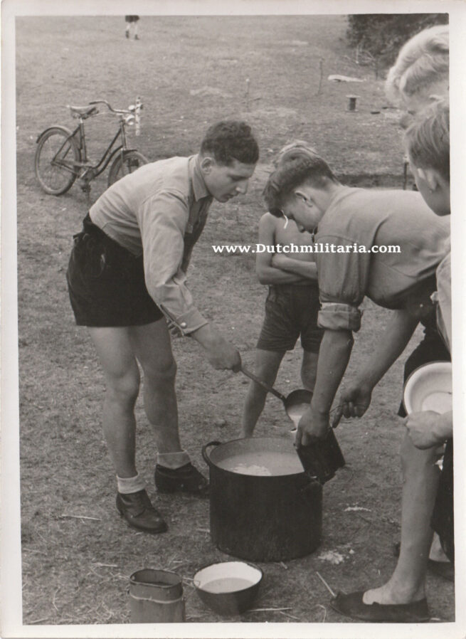 (Pressphoto) Unpublished Hitlerjugend "camp" photo (18 x 13 centimeters).