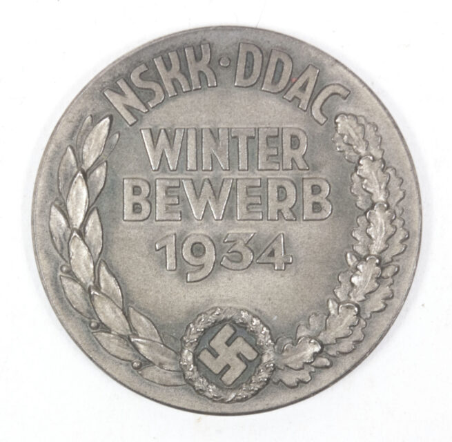 NSKK Winter Bewerb 1934 non portable tablemedal + etui (Maker Robert Neff Berlin)