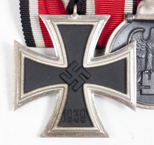 German WWII medalbar with Ek2 + Ostmedaille + Sudetenland annexationmeda