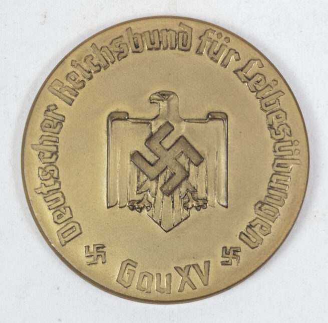 Deutscher Reichsbund für Leibesubüngen plaque - Gau XV Leichtathletik Meisterschaften Stuttgart 1937