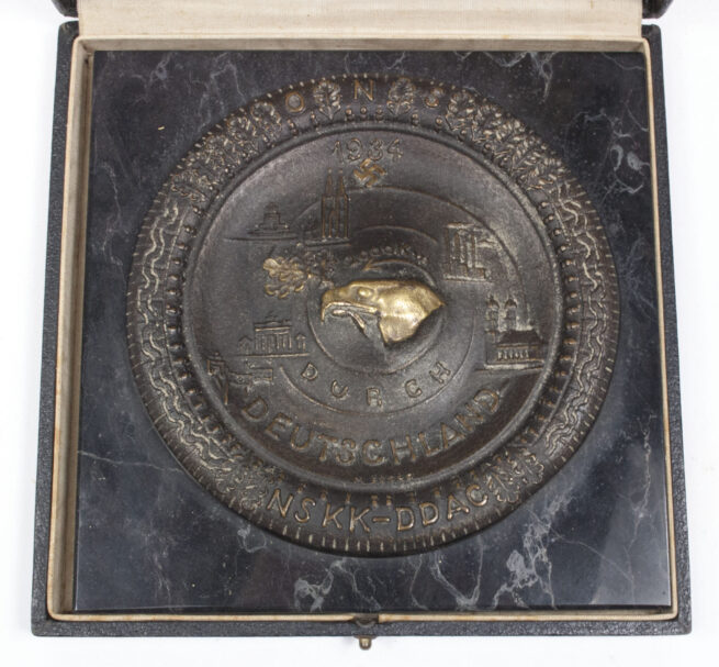 NSKK - DDAC Obersten Nationalen Sportbehörde (ONS) 2000 km durch Deutschland 1934 plaque + case