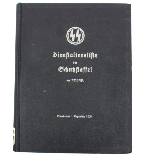SS Dienstaltersliste der SChutzstaffel der NSDAP - Stand vom 1. Dezember 1937 - Extremely rare