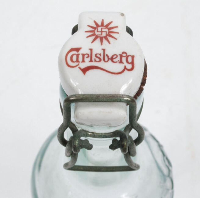 (Denmark) Two large (!) Carlsberg Beer bottles World War II with swastika bottle caps