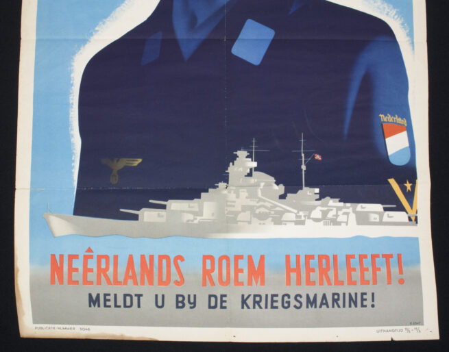 Dutch-NSBVolunteer-Poster-Het-Zeegat-uit-Neerlands-roem-Herleeft-Meldt-u-bij-de-Kriegsmarine-Extremely-rare